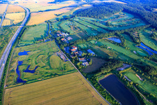 Drone recording of Golf course of the Golfclub am Donnersberg eV in Imsbach in the state Rhineland-Palatinate, Germany