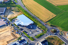 Marie Curie Ring with REWE Sven Schwarz in the district Nieder-Saulheim in Saulheim in the state Rhineland-Palatinate, Germany