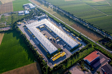 Building complex and grounds of the logistics center of DHL in Saulheim in the state Rhineland-Palatinate, Germany