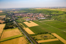 Aerial view of Guntersblum in the state Rhineland-Palatinate, Germany