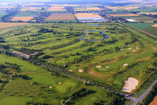 Golf Resort Gernsheim - GOLF absolute - Hof Gräbenbruch in the district Allmendfeld in Gernsheim in the state Hesse, Germany from above