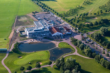 Aerial view of Golf Resort Gernsheim - Hof Gräbenbruch in the district Allmendfeld in Gernsheim in the state Hesse, Germany