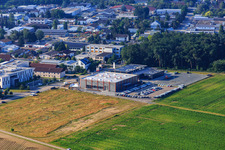 Drone recording of Autohaus Alsbach Bayram GmbH - Alsbach-Hähnlein in the district Sandwiese in Alsbach-Hähnlein in the state Hesse, Germany