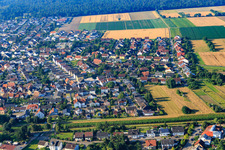 Aerial view of View of the town from the north in the district Kleinhausen in Einhausen in the state Hesse, Germany