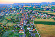 Speyerer Straße from the east in the morning in the district Schaidt in Wörth am Rhein in the state Rhineland-Palatinate, Germany