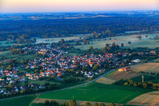 Village view in the morning from the northeast in Kapsweyer in the state Rhineland-Palatinate, Germany