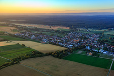 Village view in the morning from the north in Steinfeld in the state Rhineland-Palatinate, Germany