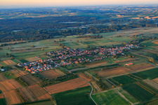 Village view in the morning from the north in Schweighofen in the state Rhineland-Palatinate, Germany