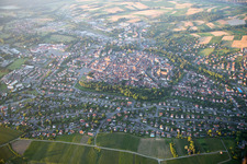 From the northeast in Wissembourg in the state Bas-Rhin, France from above