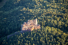 Aerial view of Asselstein in Annweiler am Trifels in the state Rhineland-Palatinate, Germany
