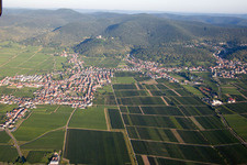 Aerial view of District Diedesfeld in Neustadt an der Weinstraße in the state Rhineland-Palatinate, Germany