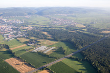 Neustadt an der Weinstraße in the state Rhineland-Palatinate, Germany from above