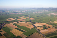 Aerial view of A65 in Neustadt an der Weinstraße in the state Rhineland-Palatinate, Germany
