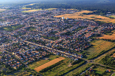 City view from the northwest in Haßloch in the state Rhineland-Palatinate, Germany