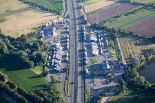 Motorway service area on the edge of the course of BAB highway 61 in Dannstadt-Schauernheim in the state Rhineland-Palatinate
