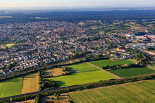 City view from the north in Schifferstadt in the state Rhineland-Palatinate, Germany
