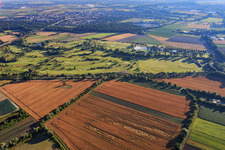 Aerial photograpy of Grounds of the Golfpark Kurpfalz golf course in Schifferstadt in the state Rhineland-Palatinate, Germany
