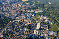 Draisstraße industrial area with MANN+HUMMEL, IGATEC GmbH, Feuer-Vogel GmbH & Co KG and Neptune Energy in Speyer in the state Rhineland-Palatinate, Germany