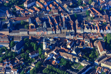 Historic old town with Maximilianstraße with Trinity Church and Holy Spirit Church from the north in Speyer in the state Rhineland-Palatinate, Germany