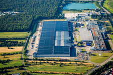Building and production halls on the premises of Goodyear Dunlop Tires Germany on Goodyearstrasse in Philippsburg in the state Baden-Wurttemberg, Germany. Involved is: Goodyear Dunlop Tires Germany GmbH