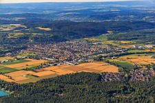 View from the north in Weingarten in the state Baden-Wuerttemberg, Germany