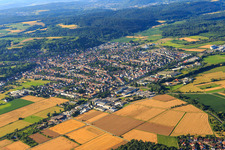 City overview from the northwest in Weingarten in the state Baden-Wuerttemberg, Germany
