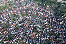 Church Street from the east in the district Eggenstein in Eggenstein-Leopoldshafen in the state Baden-Wuerttemberg, Germany