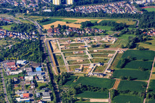 Aerial photograpy of New development area Paul-Klee-Ring in Wörth am Rhein in the state Rhineland-Palatinate, Germany
