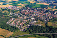 Oblique view of City overview from the southeast in Kandel in the state Rhineland-Palatinate, Germany