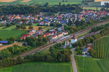 Regional train at station Winden(Pfalz) in the morning in Winden in the state Rhineland-Palatinate, Germany