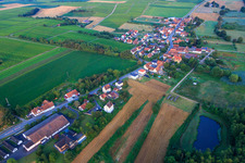 Aerial view of Main road from the northeast in Hergersweiler in the state Rhineland-Palatinate, Germany