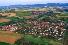 Oblique view of Village view from the northeast in Barbelroth in the state Rhineland-Palatinate, Germany