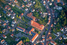 Aerial photograpy of Church building in of Christkoenigskirche Old Town- center of downtown in Hauenstein in the state Rhineland-Palatinate, Germany