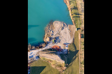 Quarry lake in the district Schlegldorf in Lenggries in the state Bavaria, Germany