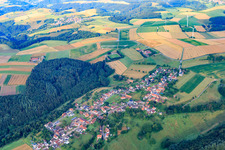 Village view in the Southwest Palatinate from the east in the district Knopp in Knopp-Labach in the state Rhineland-Palatinate, Germany