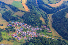 Village view in the Southwest Palatinate from the southeast in the district Labach in Knopp-Labach in the state Rhineland-Palatinate, Germany