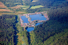 Königsbruch campsite on the banks of four ponds in the district Bruchhof-Sanddorf in Homburg in the state Saarland, Germany