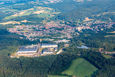 Industrial area with DB Schenker in the district Eichelscheiderhof in Waldmohr in the state Rhineland-Palatinate, Germany