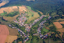 Village view in the Klingbachtal from the north in the district Schmittweiler in Schönenberg-Kübelberg in the state Rhineland-Palatinate, Germany