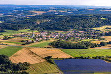 Behind solar field in the district Reitscheid in Freisen in the state Saarland, Germany