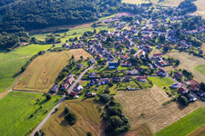 Aerial photograpy of Agricultural fields and farmland in the district Reitscheid in Freisen in the state Saarland, Germany