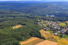 Village view from the southwest in Hattgenstein in the state Rhineland-Palatinate, Germany