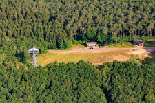 Aerial view of Observation tower Hattgenstein in Hattgenstein in the state Rhineland-Palatinate, Germany