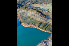 Shore of the quarry lake in the district Schlegldorf in Lenggries in the state Bavaria, Germany