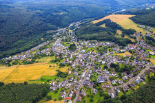 Aerial view of Village view from the west in Kirschweiler in the state Rhineland-Palatinate, Germany