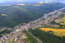 View of the town from the west in the district Tiefenstein in Idar-Oberstein in the state Rhineland-Palatinate, Germany