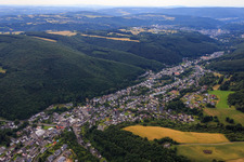 Aerial view of View of the town from the west in the district Tiefenstein in Idar-Oberstein in the state Rhineland-Palatinate, Germany