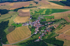 Aerial view of Village view from the northwest in Buborn in the state Rhineland-Palatinate, Germany