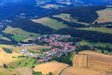 Village view from the southwest in Gundersweiler in the state Rhineland-Palatinate, Germany