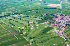 Aerial view of Golf course in Dackenheim in the state Rhineland-Palatinate, Germany